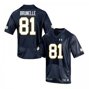 Notre Dame Fighting Irish Men's Jay Brunelle #81 Navy Under Armour Authentic Stitched College NCAA Football Jersey TOJ2899OI